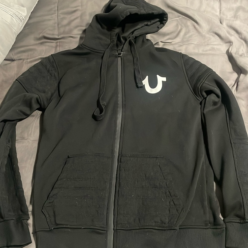 true religion black hoodie